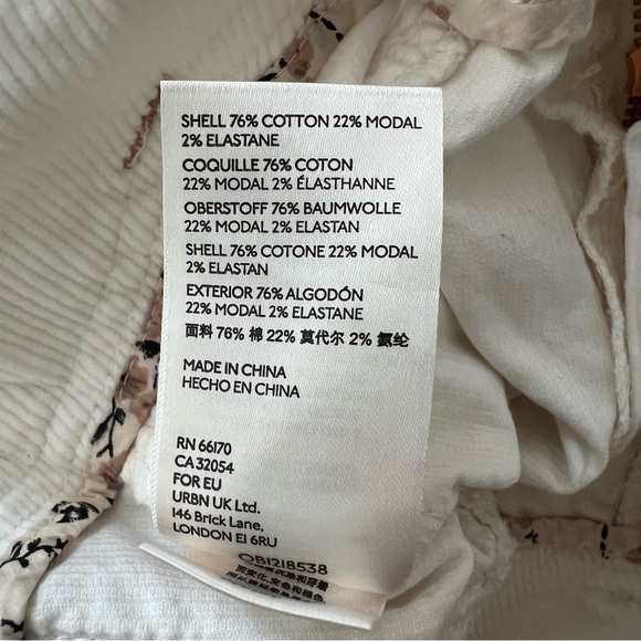 Anthro Pilcro and the Letterpress Pants Off White Corduroy Ankle Zip Casual 26 - Picture 4 of 4